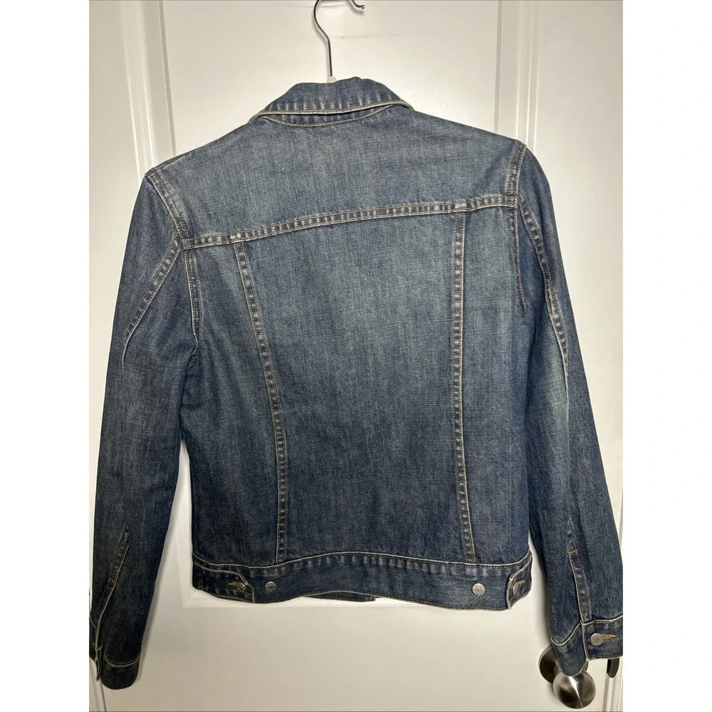J Crew Dark Wash Distress Long Sleeve Denim Jacket Women's Size S - Picture 2 of 12